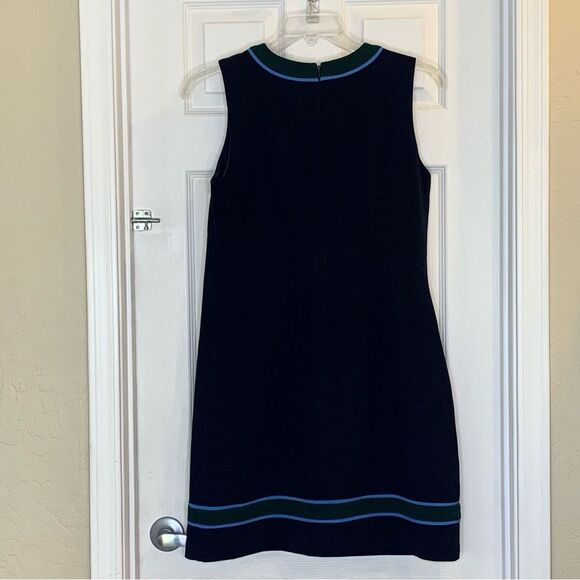 1901 Mini Shift Dress Navy Size 12 Blue and Green Accents - Picture 2 of 9